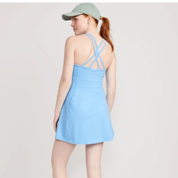 NWT OLD NAVY PowerChill Sleeveless Strappy Shelf-Bra Dress Color: Breakwater - Picture 2 of 8